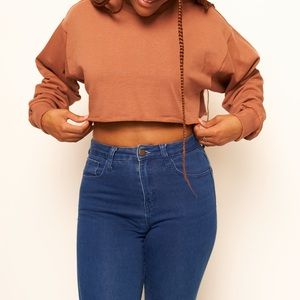 Asos Brown Cropped Shirt